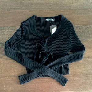 NWT front tie sweater